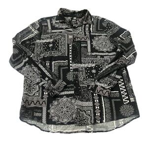 Zara | Bandana Paisley Print Relaxed Fit Long Sleeve Shirt